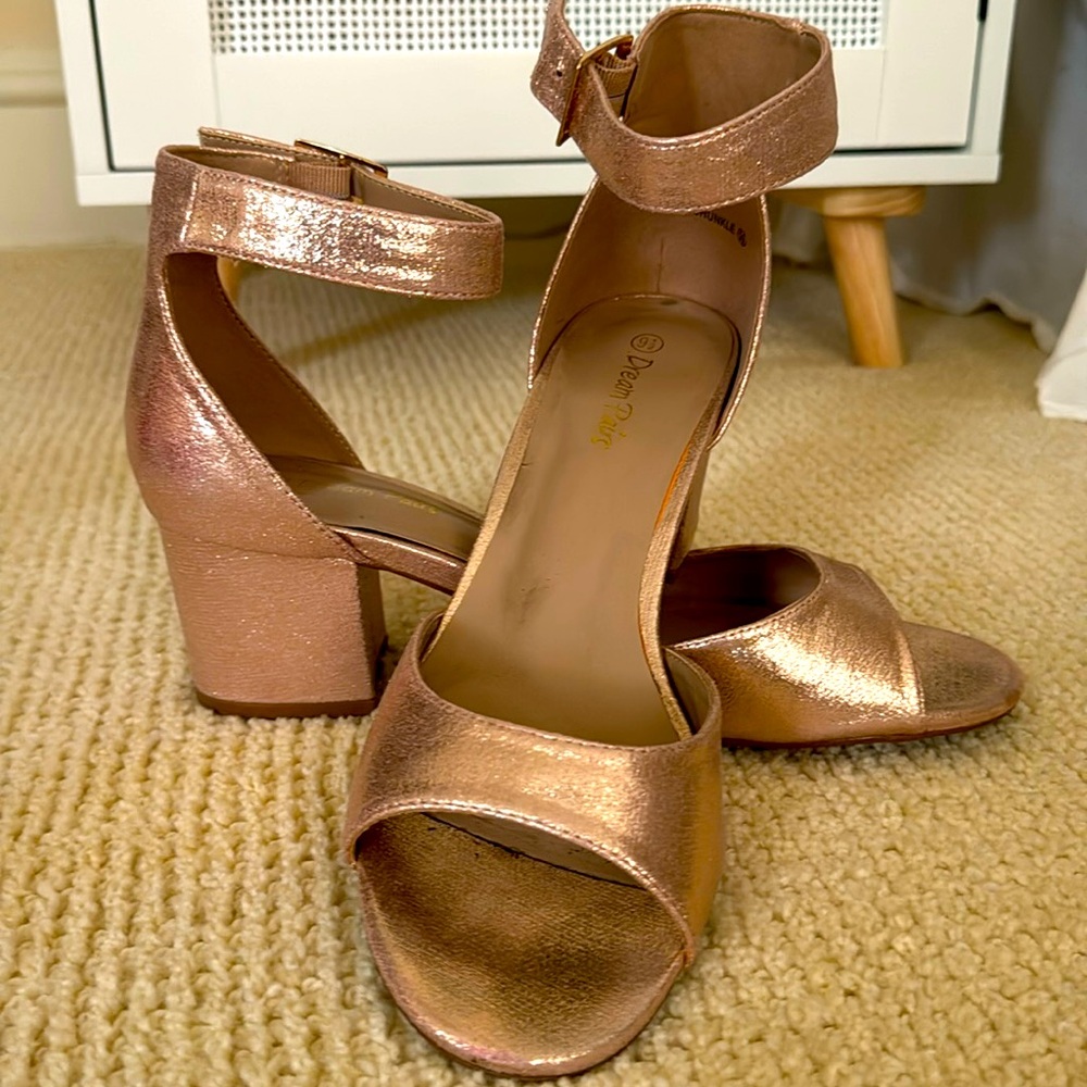 Funky rose gold heels